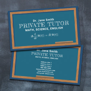 Chalkboard & Equation Private Tutor Business Card