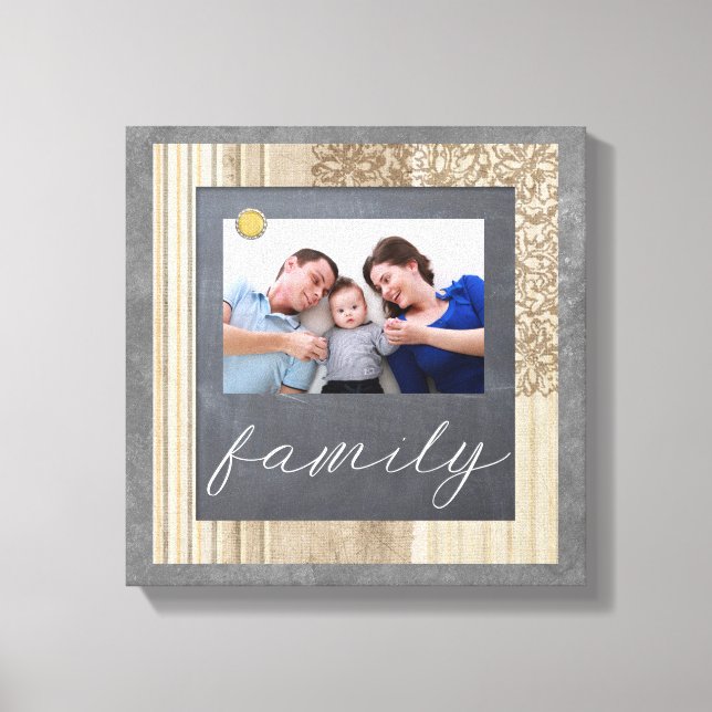 Chalkboard Family Photo Canvas (Front)