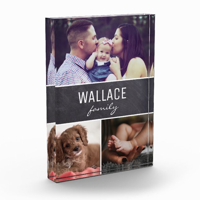 Chalkboard Family photo collage Vertical Block (Left)