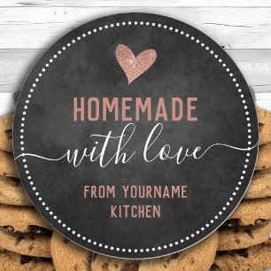 Chalkboard Fancy Script Homemade Food Items Classic Round Sticker