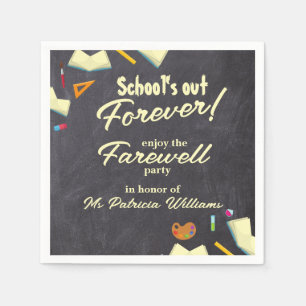 Chalkboard Farewell Retired Teacher Party  Napkin