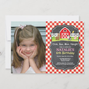 Chalkboard Farm Birthday Invitation Barnyard Party