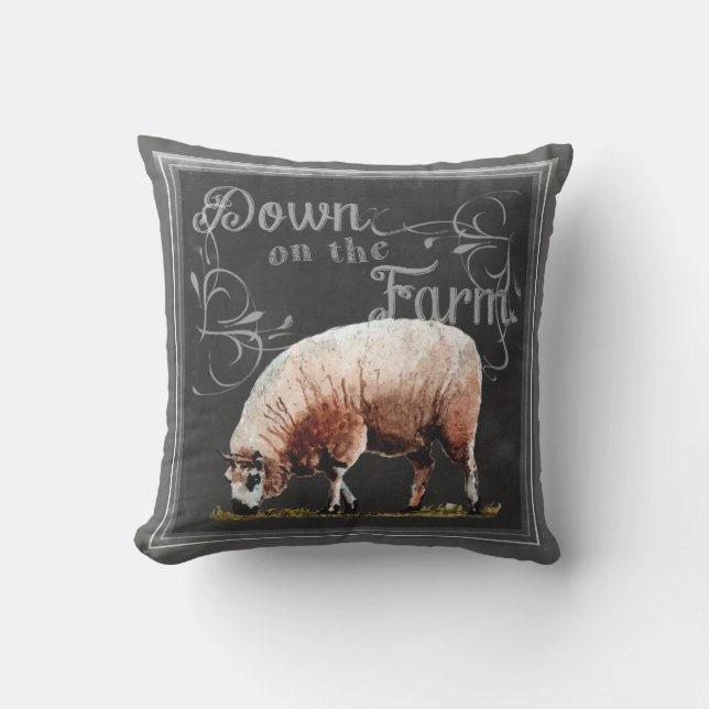 Chalkboard Farm | Down on the Farm Sheep Cushion (Front)