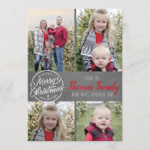 Chalkboard Farmhouse Family Photo Christmas Card