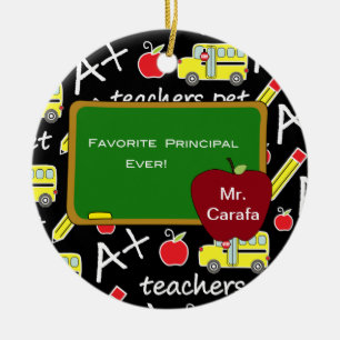 Chalkboard Favorite Principal Christmas Ornament