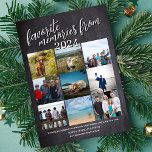 Chalkboard Favourite Memories Yearly Photo Collage Holiday Card<br><div class="desc">The Favourite Memories Photo Collage Holiday Card is the perfect way to celebrate your year in review with a stylish, personalised touch. This holiday card features a chalkboard background and photo template for 10 photos, showcasing a photo grid of 9 images on the front to highlight your family’s best moments,...</div>