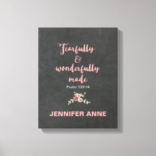 Chalkboard Fearfully and Wonderfully Made Canvas