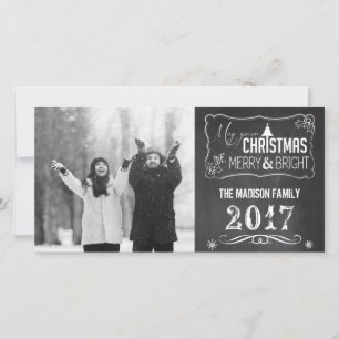 Chalkboard Festive Christmas Photocard Holiday Card