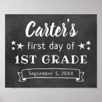 Chalkboard First Day of 1st Grade Sign