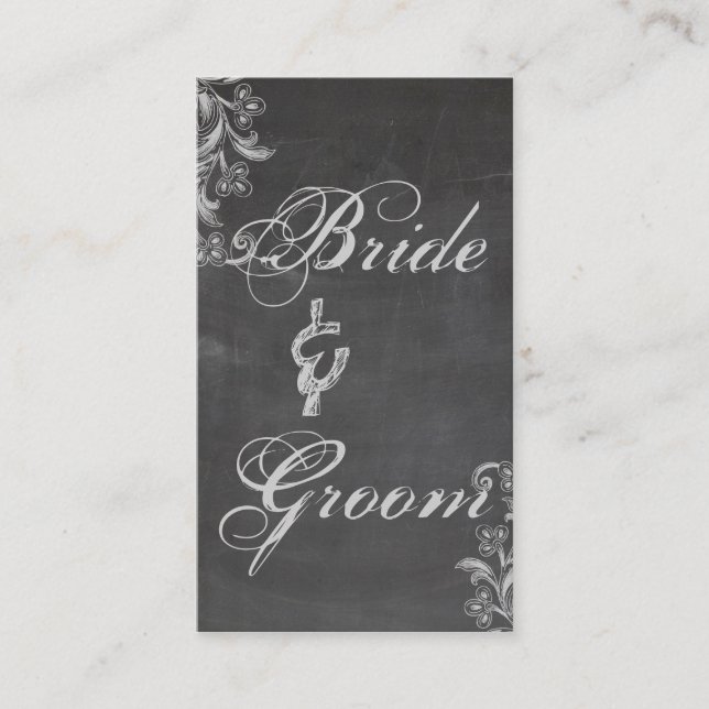 Chalkboard Floral Bridal Registry Card (Front)
