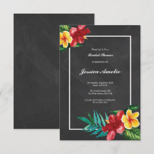 Chalkboard Floral Bridal Shower Invitation