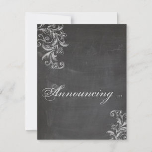 Chalkboard Floral Engagement Announcement