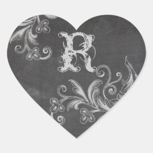 Chalkboard Floral Monogram Envelope Seal