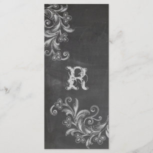 Chalkboard Floral Program Rack Card