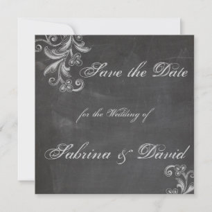 Chalkboard Floral Save the Date