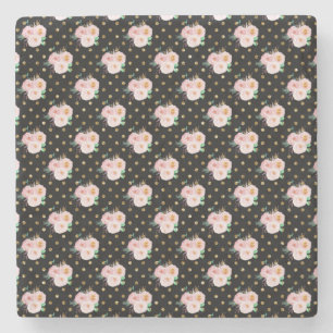 Chalkboard Floral Stone Coaster