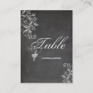 Chalkboard Floral Table Number Card