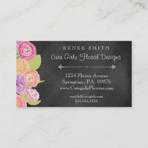 Chalkboard Florist & Floral Designer Business Card