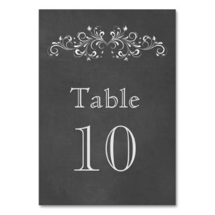 Chalkboard Flourish and Swirl Weddi Table Number