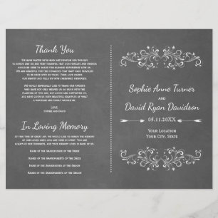 Chalkboard Flourish and Swirl   Wedding Program