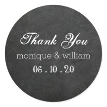 Chalkboard Flourish Rustic Wedding Thank You