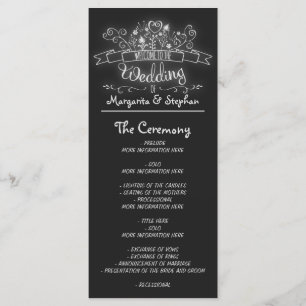 chalkboard flourishes handwritten wedding programs programme