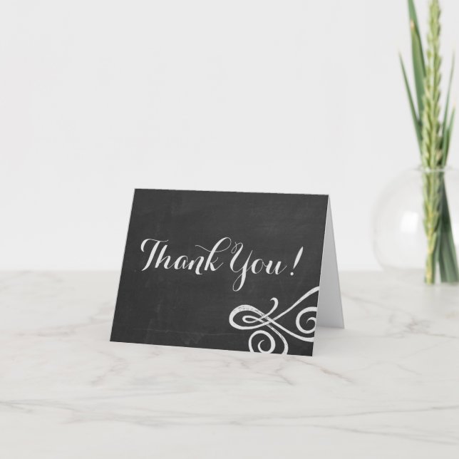 Chalkboard Folded Thank You Card (Front)