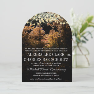 Chalkboard Forest Romantic Tree Wedding Invitation