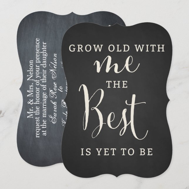 Chalkboard Forever & Always Wedding Invitation (Front/Back)