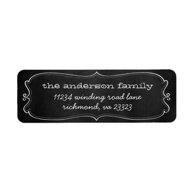 Chalkboard Frame Return Address Label (Front)