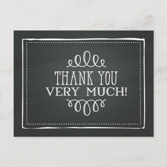 Chalkboard Frame Thank You Postcards (Front)