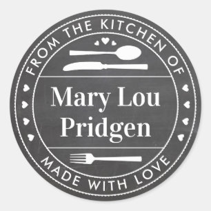 Chalkboard From the Kitchen Of Food Gift Classic Round Sticker