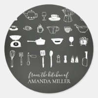 Chalkboard From the Kitchen of Round Sticker