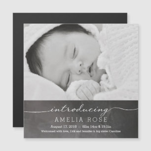 Chalkboard Full Photo Baby Announcement