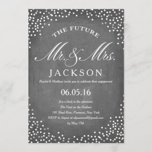 Chalkboard Future   Engagement Party Invitation