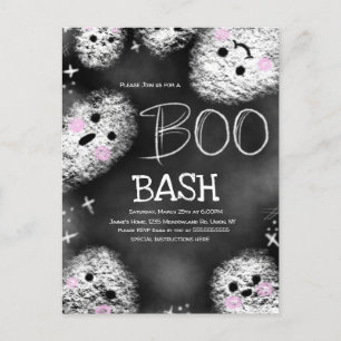 Chalkboard Ghost Boo Costume Halloween Birthday   Postcard