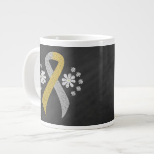 Chalkboard Gold and Silver Ribbon Large Coffee Mug