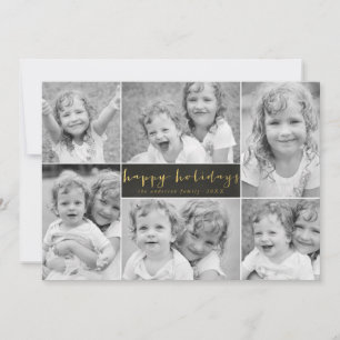 Chalkboard Gold Foil Holiday Photocard Card