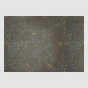 Chalkboard Gold Silver Stars Constellation Sky Tissue Paper