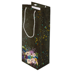 Chalkboard Gold Silver Stars Constellation Sky Wine Gift Bag