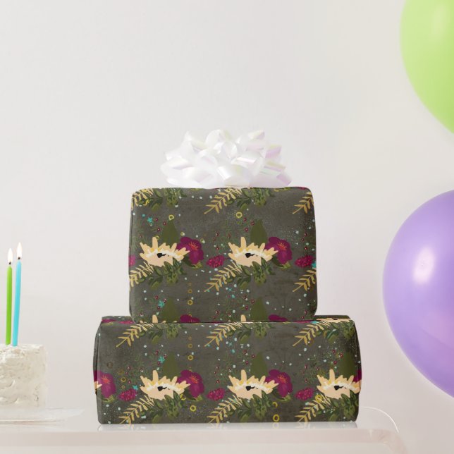 Chalkboard Gold Silver Stars Constellation Sky Wrapping Paper (Party Gifts)