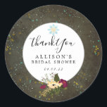 Chalkboard Gold Silver Stars DIY Bridal Shower Classic Round Sticker<br><div class="desc">A beautiful floral template for the DIY Bride. The simple and minimalist text begins with Thank You in handwritten script. You can easily replace the template text with your own wedding details. It is also easy to change the text font, size and colour. Create a beautiful Christmas wedding thank you...</div>