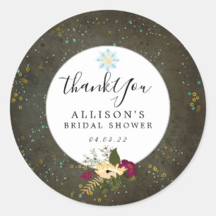 Chalkboard Gold Silver Stars DIY Bridal Shower Classic Round Sticker