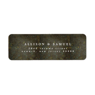 Chalkboard Gold Silver Stars Return Address