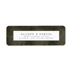 Chalkboard Gold Silver Stars Return Address