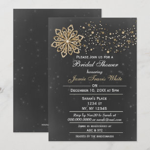 chalkboard gold Winter Bridal shower invite