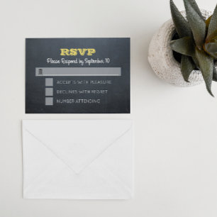 Chalkboard Golden Bar Mitzvah RSVP Card