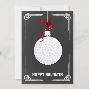 chalkboard golfer Christmas Cards