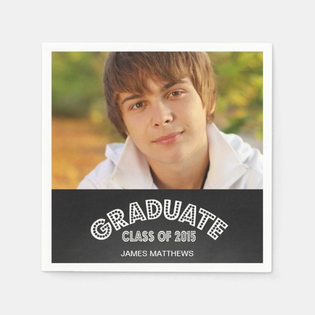 CHALKBOARD GRAD | GRADUATION PARTY PAPER NAPKINS (Front)