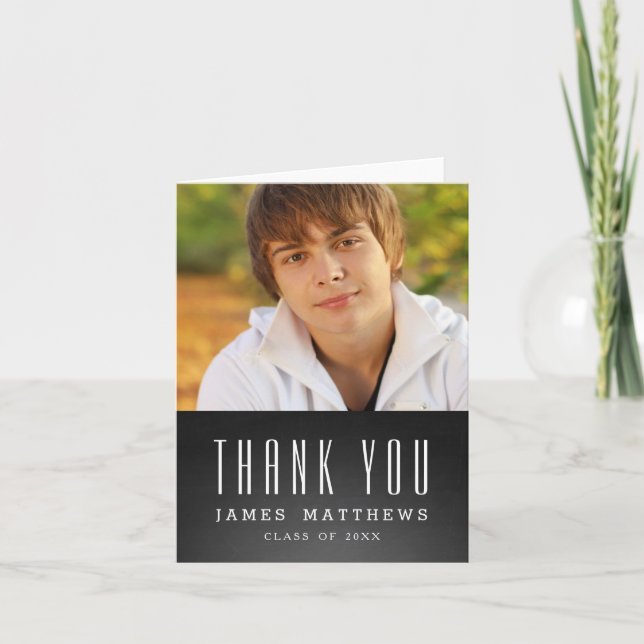 CHALKBOARD GRAD | GRADUATION THANK YOU CARD (Front)